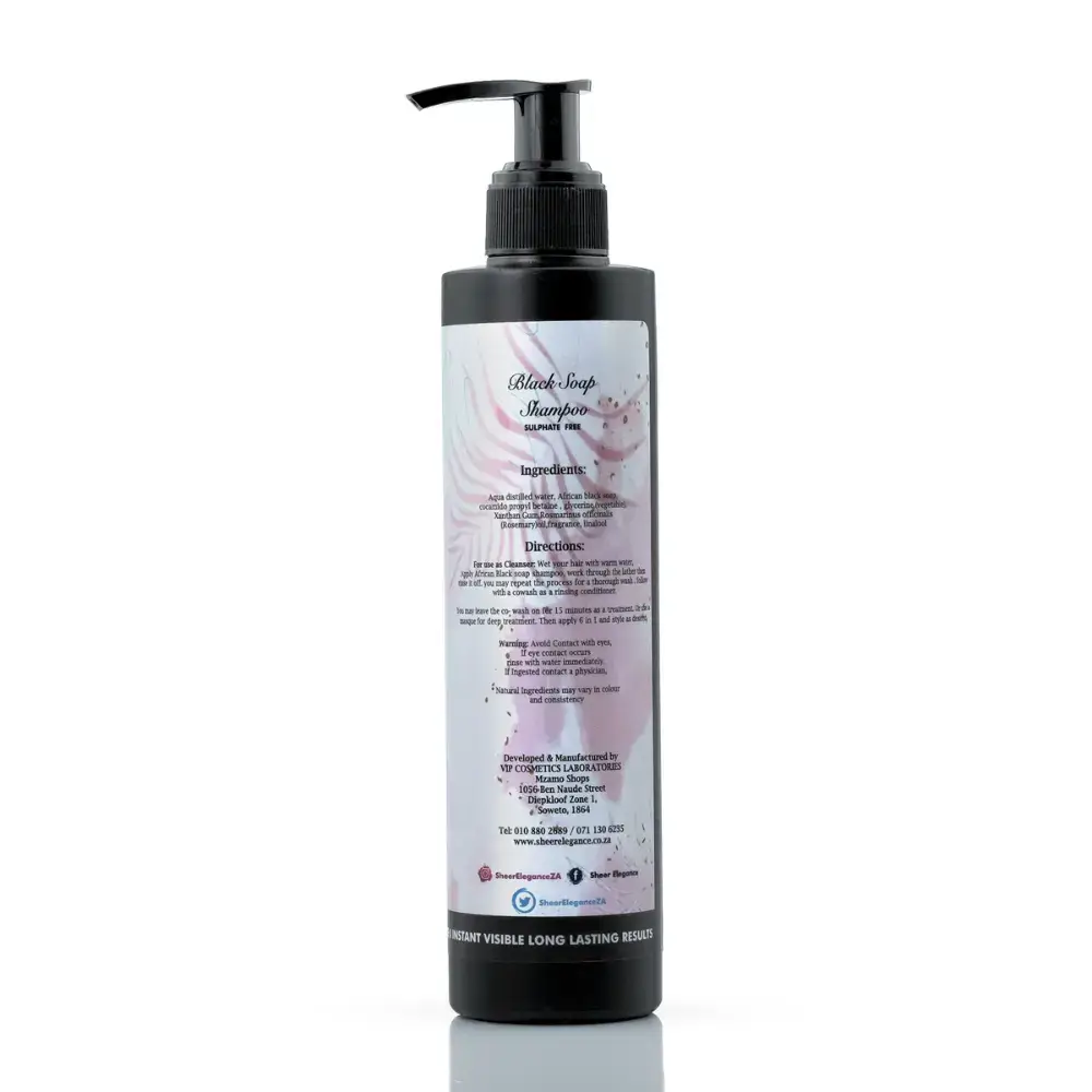 Black Soap Hair Shampoo - Sulphate Free - 250ml - Maravi